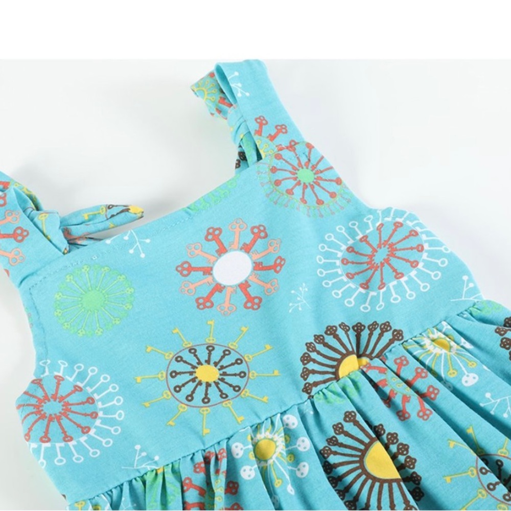 Turquoise Floral Ruffle Dress (Summertime) - Picture 5 of 5